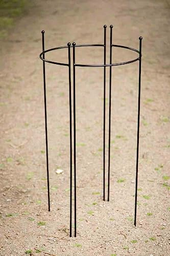 KUHEIGA 2er Set Staudenhalter halbrund, Höhe 90cm, Breite 45cm schwarz pulverbeschichtet