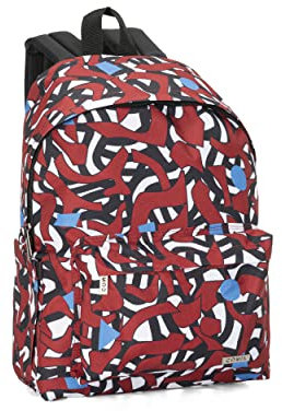 COMIX - Zaino Abstract Scuola Media, Elementare e Superiore per Bambini e Ragazzi, con Schienale Imbottito e Rinforzato, Spallacci Regolabili e Vano Principale + Tasca Frontale con Zip - cm30x17x40h