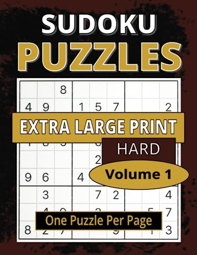 Extra Large Print Sudoku Hard Puzzle Book for Adults, Volume 1
