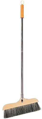 OSALADI Wooden Handle Bristle Broom Soft Bristle Hair Brush Kitchen Floor Broom Long Handle Sweeper Anti-static