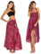 Jupes pour femmes, jupe longue vintage 5,1 cm, imprimé floral, robe dos nu, taille haute, jupe bohème, rose, taille unique