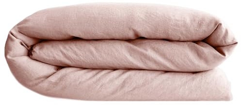 Housse de Couette 240x220 cm lit Lin lavé SONATE Rose