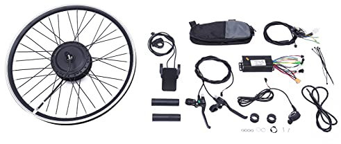 GMSLuu Elektrofahrrad Umrüstsatz Vorderrad/Hinterrad Motor 36V 500W E-Bike Kit Nabenmotor 24 Zoll Fahrrad Controller mit Display Controller Bremse (Vorderrads)