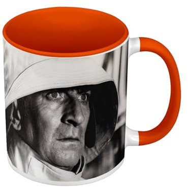 Kaffeebecher, hochwertig, Orange – Louis De Funès La Grande Mopp, französischer Schauspieler, Foto von Star Celebrity, Altes Kino, Original 2 – Tasse mit Henkel und farbigem Innenraum