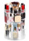 Makeup Organiser,3 Tiers Rotating Makeup Stand with Compartment 360° Rotating Display Case Clear Large Capacity Cosmetic Display Box for Dresser Bathroom Bedroom (A)