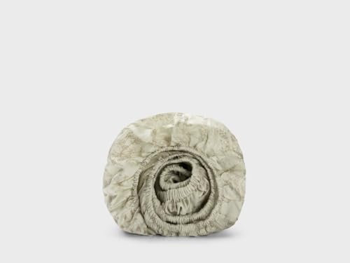 Yumeko Kinderspannbettlaken Baumwollsatin Natur Bloom 70x145x15 - GOTS