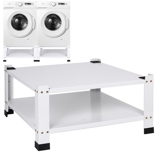 Olasme Wäscheständer, 71,1 cm breit, für Waschmaschine und Trockner, universelle Passform, 317,5 kg Kapazität, verbesserter Metall-Waschmaschinentrockner, Standfuß, 35,6 cm Höhe