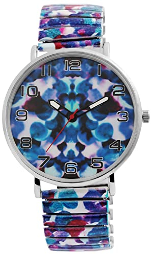 Donna Kelly Design Damen Armband Uhr Mehrfarbig Bunt Stretch Edelstahl Zugband 91700048011