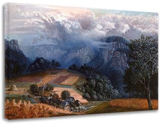 TNGHHSGA „Elbsandsteingebirge (Schlammsteine)“ von Otto Dix Berühmte Gemälde Druck auf Leinwand Reproduktionen von Ölgemälden Klassizismus-Wandkunst Wohnzimmer 20 x 26 cm gerahmt