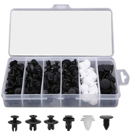 Generic 100Pcs Car Fixing Clips,6 Types Car Plastic Trim Mounting Set Retainer Clips, Plastic Rivet Fasteners Universal Auto Door Trim Car Body Rivets Mounting Kit