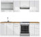 Vicco Küchenzeile Fame-Line, Weiß Hochglanz/Weiß, 240 cm, AP Marmor
