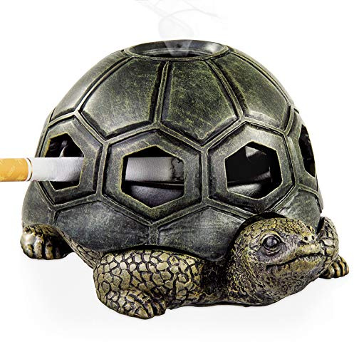 Aschenbecher für Zigaretten Outdoor Aschenbecher mit Deckel Niedliche Schildkröte Aschenbecher für Home Office Garten Veranda Dekor (Schildkröte)
