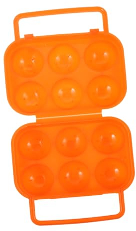 Mikikit 3stücke Tragbare Eieraufbewahrungsbox Griff Eier-kapazität Für Küche Und Camping Orange