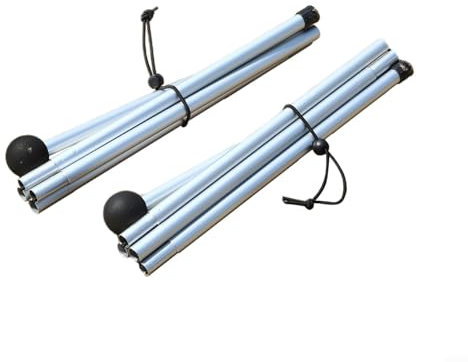 Sileduove 1,6/2 m de aluminio telescópica para toldo, toldo plegable para playa, toldo para tienda de campaña, postes de repuesto para tienda de campaña o toldo, accesorios de camping (cabeza plana