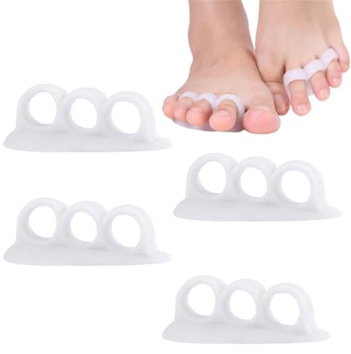 Fc'Noqgn 4 séparateurs d'orteils en Silicone, séparateurs d'orteils pour Hommes et Femmes, écarteurs d'orteils pour soulager Les douleurs aux Pieds