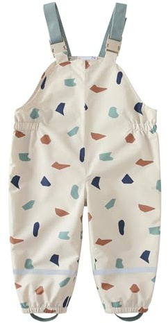 DAWILS Kids Rain Trousers Unisex Waterproof Over Trousers Childrens Mud Rain Bib Pants Boys and Girls Rainwear for Outdoor Play