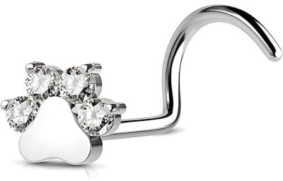 KGDUYC Piercing de Nez en Titane Massif G23-2 g - en Forme de S - Bijou de Piercing de Nez en Titane, Titane, Hypoallergénique