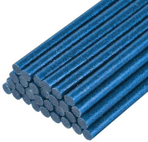 sourcing map 30pcs Full Size Hot Glue Gun Sticks 7mm x 200mm High Sticky Small Hot Glue Sticks for Glue Gun, Glitter Bright Blue