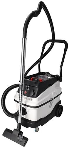 DEDRA Nass- und Trockensauger mit Wasserfilter 1600 W, 30 L, für Trockenbauarbeiten, HEPA-Filter und Wasserfilter, Ansaugkraft: 19 kPa, Mobile Transporträder