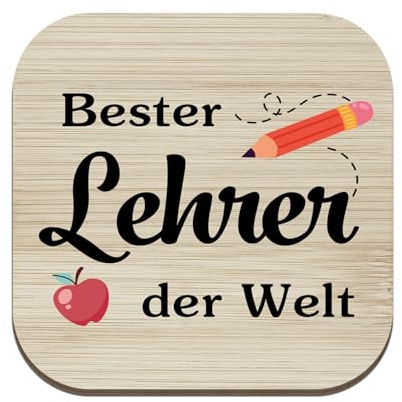 Beste Lehrer Geschenk zum Abschied Abschiedsgeschenk Schule Geschenk Nützliches für Lehrer zum Abschied Untersetzer Holz Lustige Frau Geschenke Weihnachten