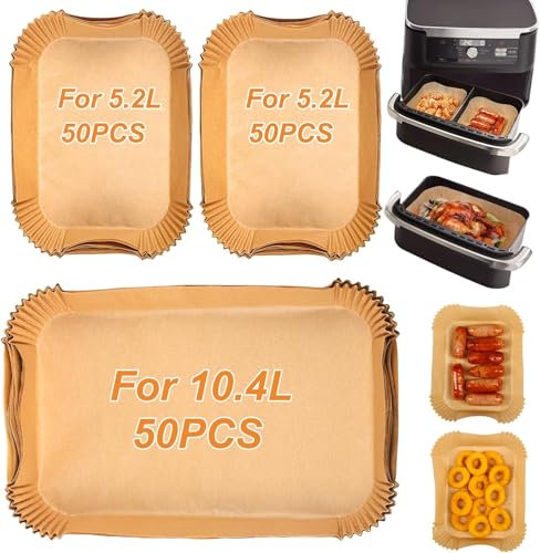agctrler Airfryer Lot de 150 feuilles de cuisson pour friteuse à air chaud Ninja Flex Drawer Dual Zone AF500EU 10,4 l - Accessoire pour friteuse à air chaud Ninja Foodi AF500EU Airfryer & Cosori Dual