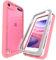 LUNOVATE Hülle für iPod Touch 5/6/7, Durchsichtig mit 2 Displayschutz Crystal Clear Schutzhülle Transparent Soft TPU Bumper Hard Case Cover für iPod Touch 5/6/7 - Rosa