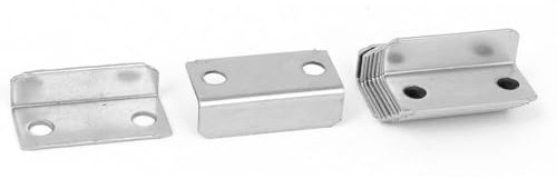 TA-VIGOR 10 Pcs Lock Strike Plates, 29mm Iron Cabinet Drawer Lock Plates, Silver Right Angle Strike Plate Brackets for Furniture Fastening and Repair