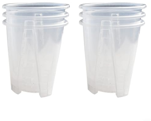 Vasi per piante in plastica trasparente con fori di drenaggio, progettati per orchidee e piante grasse, contenitori per fiori trasparenti per uso interno ed esterno (16 cm/6 pezzi)