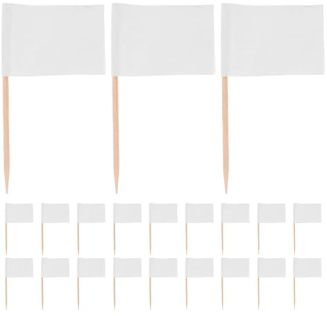 BESPORTBLE 300pcs Cheese Flags for Charcuterie Board Food Blank Toothpick Flags Toothpick Labels for Charcuterie Board Cheese Labels White