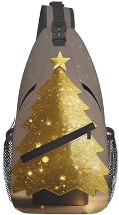 Goldener Glitzer-Rucksack für Herren und Damen, Kreuztasche, diagonale Schlaufe, leicht, Schultertasche, Crossbody-Tasche