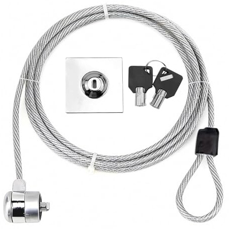 CeoxThao Anti-stöld laptoplås, kabel med ankarplatta, stöld laptoplås, laptoplås, anti-stöld säkerhet Hardware Cable Lock, kompatibel med surfplattor, bärbara datorer och bärbara datorer