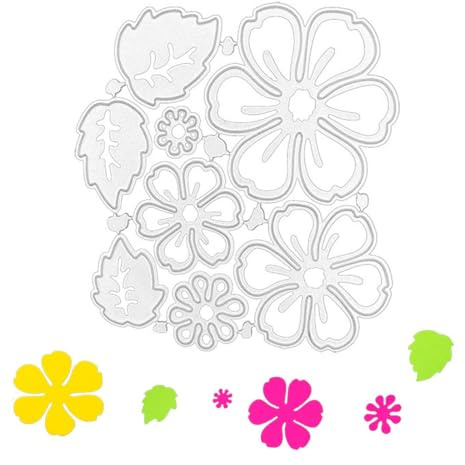 COYUN Fustelle per scrapbooking, fustelle sizzix big shot offerta, 8 modelli per goffraturaMetallo, cutting dies fustelle tagliometallo in metallo con petali di rosa 3D per biglietti fai da te