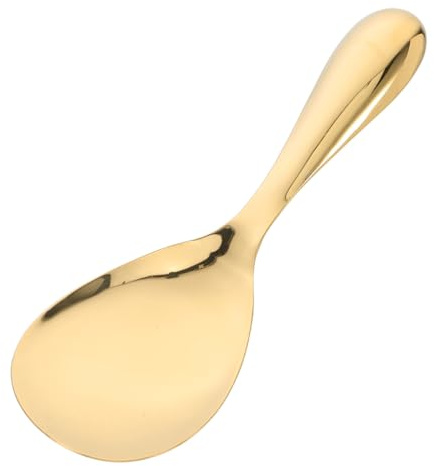 Stainless Steel Rice Paddle Spoon,Non-Stick Food Rice Spatula,Cooking Spoon Kitchen Tool,for Mashed Potato Salads,Gold