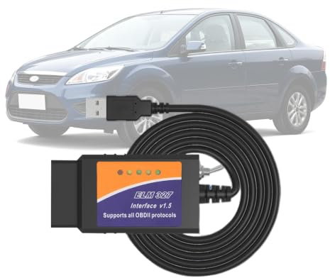 OBDIISVS Obd2 ELM USB 327 for FORScan with MS CAN/HS CAN Switch,OBD Scanner | Fit for ELMconfig FoCCCus Diagnostic Scan Tool for Ford F150 F250 Lincoln Mazda Mercury Vehicle,Check Engine Light,Diagnosis