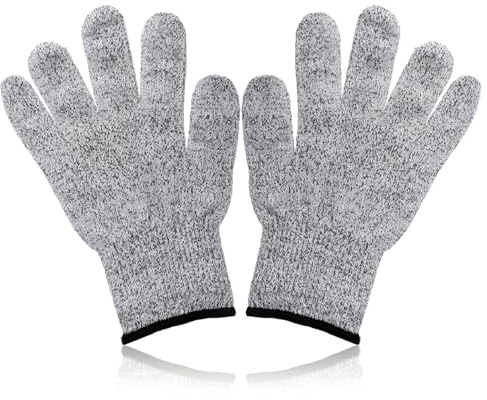 wellrun 2PCS Cut Resistant Gloves,Food Grade Safety Gloves Level 5 Protection,Knife Proof Protective Glove for Kitchen, Wood Carving,Whittling,Oyster Shucking,Garden,DIY Work