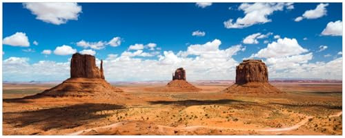 Wallario Memoboard aus Glas mit Motiv, Magnet-Tafel in 32 x 80 cm in Premium Qualität Monument Valley