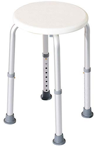 HOMCOM® Duschstuhl Badehocker Badestuhl Duschhocker Duschsitz Badhilfe höhenverstellbar (Duschhocker/rund)