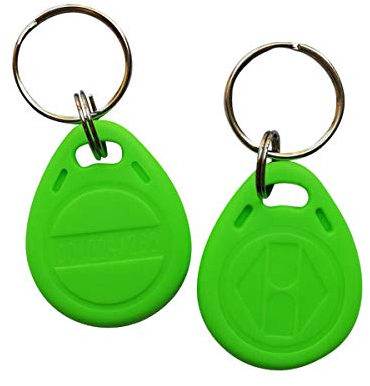 YARONGTECH Nähe Schlüsselanhänger RFID-Tag 125 Khz EM4100 nur Lesen Grün (10 Stück)