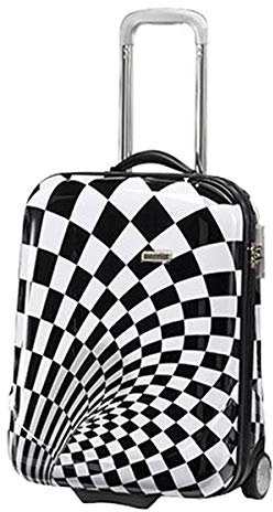 Bowatex 40L Rollen Kinder Handgepäck Trolley Claymore Print Karo Weiß