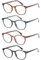 4 Pack Retro Round Reading Glasses Men Women Spring Hinges Lightweight Quality Readers (0.5, 4 Pack Mix Color)