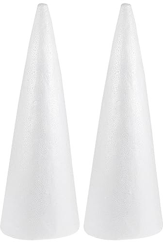 2 stücke schaumkegel Weihnachtsbaum styropor für DIY modellierung Handwerk blumenarrangements liefert (38x13 5 cm)