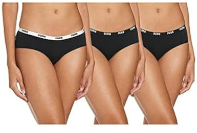 PUMA Hipster , Hipster Höschen Damen, Schwarz, S EU, Lot de 3