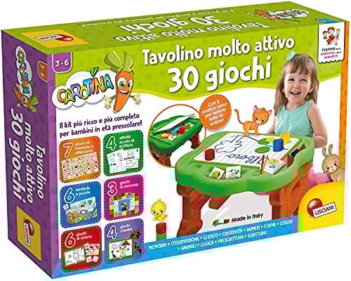 Lisciani Giochi 90075 Carotina Sehr aktiver Couchtisch mit 30 Spielen, Mehrfarbig