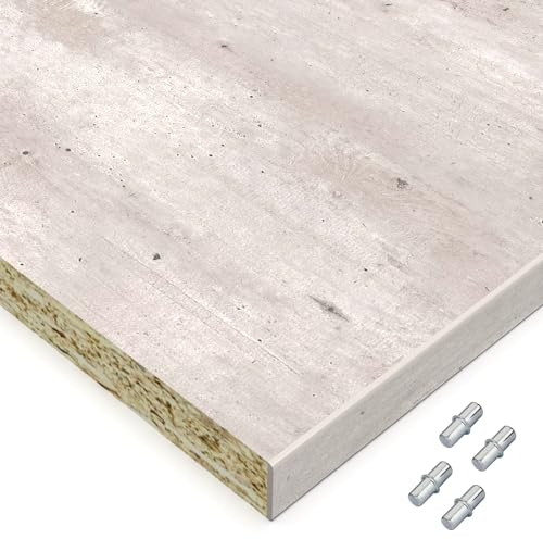 X57 Einlegeboden Regalboden Holzboden 19mm nach Wunschmaß max. 700mm breit x 600mm tief Zuschnitt Anfertigung 2mm Umleimer ABS Kante (Beton)