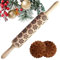 Rouleau à Pâtisserie en Bois, XiXiRan Rouleau a Patisserie de Noel, Rouleau a Patisserie en Bois Grave, Noël Rouleau à Pâtisserie en Relief, Gaufrage Rouleau a Patisserie 3D Motif, Rouleau Gravé