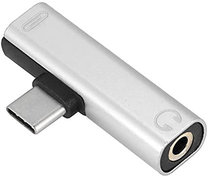 Yunseity Adaptador de Cargador Y Auriculares 2 en 1 USB C a 3,5 Mm, Carga Y Escucha Música Simultáneamente, Compatible con Dispositivos con Puerto USB C, para Samsung, Etc.(Plata)