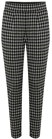 ICHI IHKATE CHECKY PA2 Damen Chino Hose Stoffhose mit Stretch schmaler Schnitt mit Elastikbund