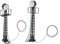 2 Pièces 1/87 Chemin de Fer s HO Échelle Miniature Bâtiment Paysage cessoires LED Lampe Rail pour Sable Table Micro Paysage, Le noir