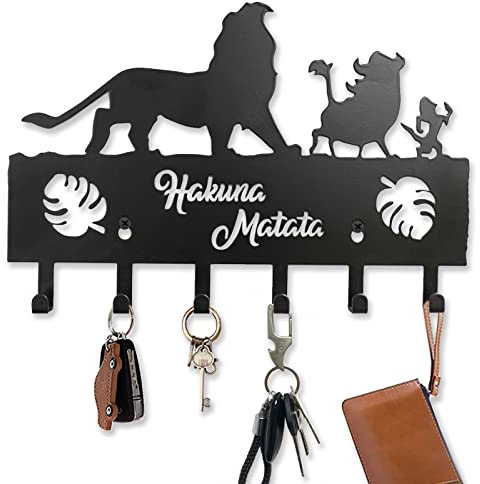 Viiluuxr Accroche porte clé en métal accroche, decoration maison porte manteau pour porte salon cuisine boite de crochet rangement patere murale enfant Noir 30 cm.