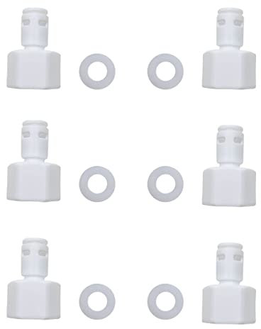 ESHIONG 1/2 Zoll NPT-Gewinde-Adapter für RO-Wasserfilter, NSF-zertifiziert, 1/2 Zoll Innengewinde auf 1/4 Zoll Außendurchmesser zum Verbinden von Kunststoffro-Armaturen (6 Stück)